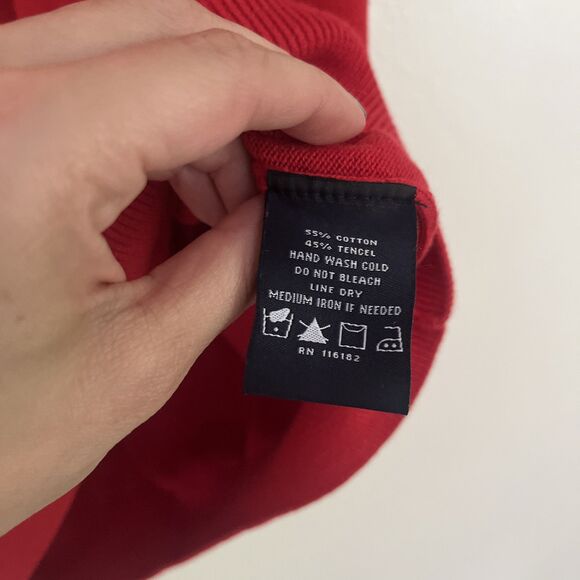 COLONY SPORTSWEAR Tencel Cotton Ribbed Cuff V Neck Knit Sweater Vest, Red- XL - Picture 6 of 11